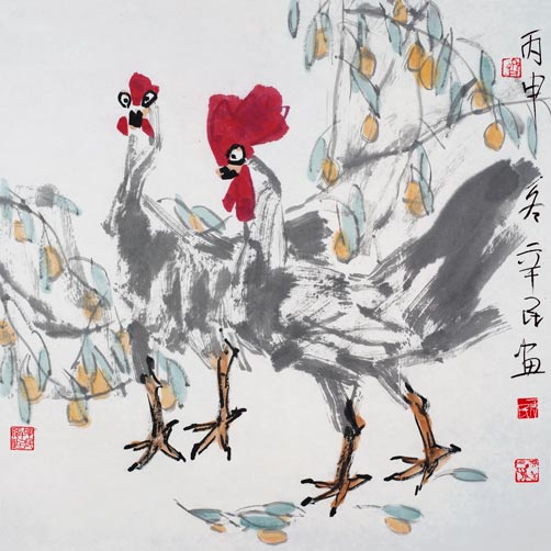 丙申画鸡系列之四