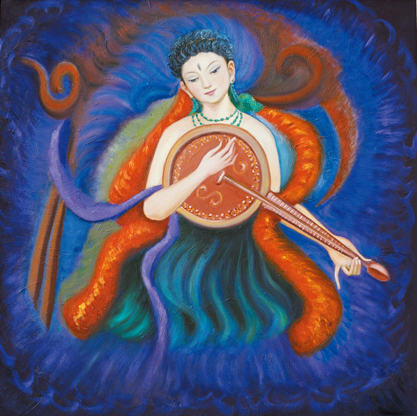 《弹琴观音》