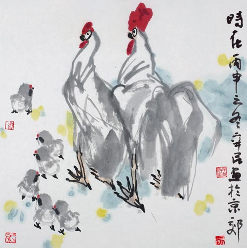 丙申画鸡系列之三
